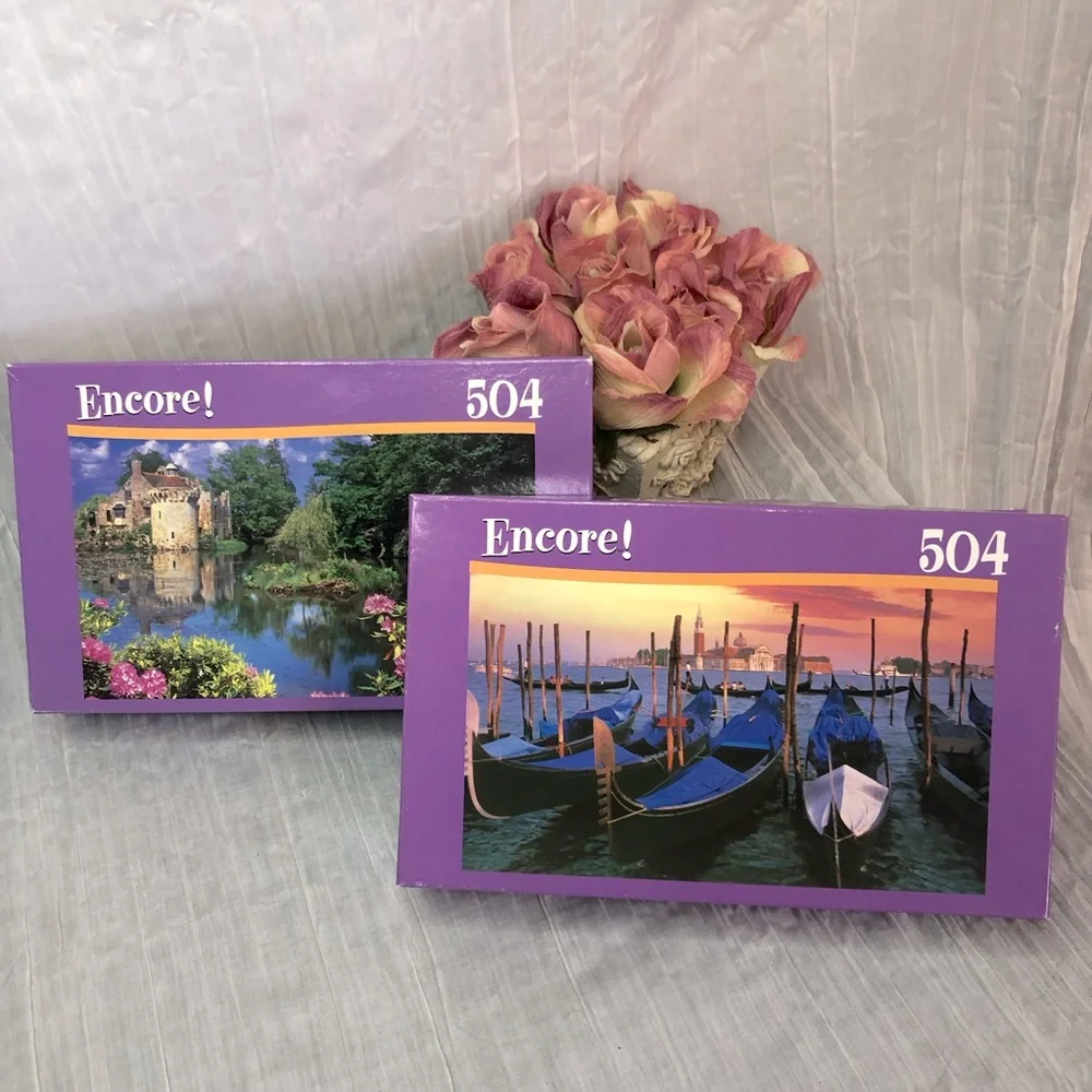 ENCORE lot of 2 puzzles VENICE & FRANCE 504 pieces 1 NWT & 1 opened